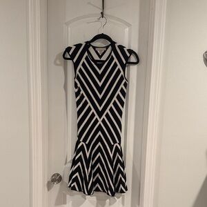 Banana Republic Black and White Chevron Mini Dress